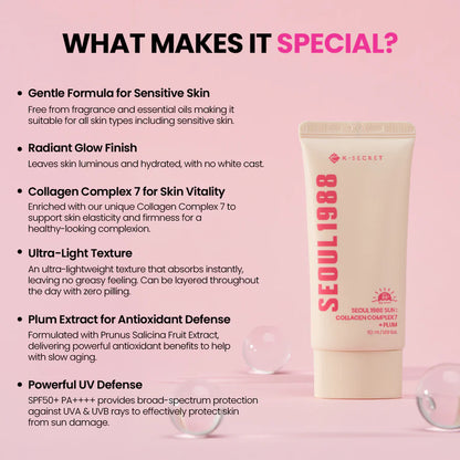 SEOUL 1988 Sun : Collagen Complex 7 + Plum SPF50+PA++++ 50ml
