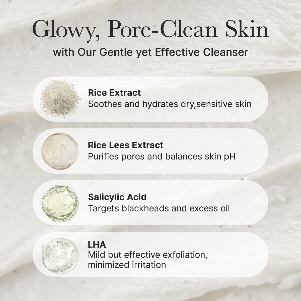 Rice + LHA Pore Control Rice Cake Cleanser 150ml