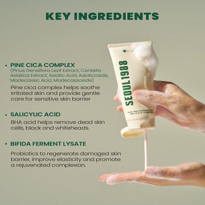 SEOUL 1988 Cleansing Foam: Pine Cica 1% + Probiotics 150ml