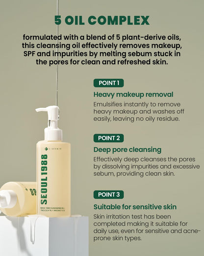 SEOUL 1988 Cleansing Oil: Pine Cica 1% + Probiotics 200ml