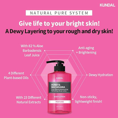 Honey & Macadamia Pure Body Lotion, Cherry Blossom 500ml