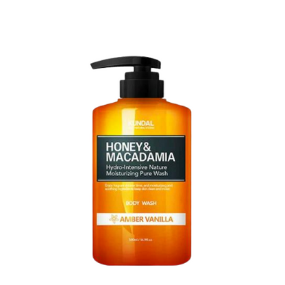 Honey & Macadamia Pure Body Wash, Amber Vanilla 500ml