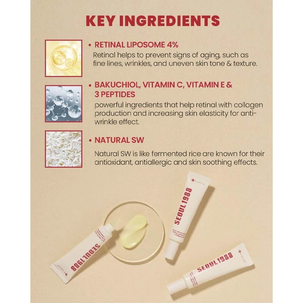 SEOUL 1988 Eye Cream: Retinal Liposome 4% + Fermented Bean 30ml