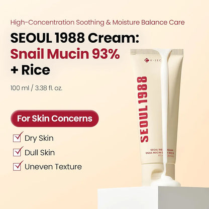 SEOUL 1988 Cream Snail Mucin 93% + Rice 100ml