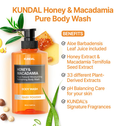 Honey & Macadamia Pure Body Wash, Cherry Blossom 500ml