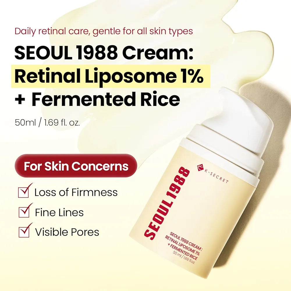 SEOUL 1988 Cream: Retinal Liposome 1% + Fermented Rice 50ml