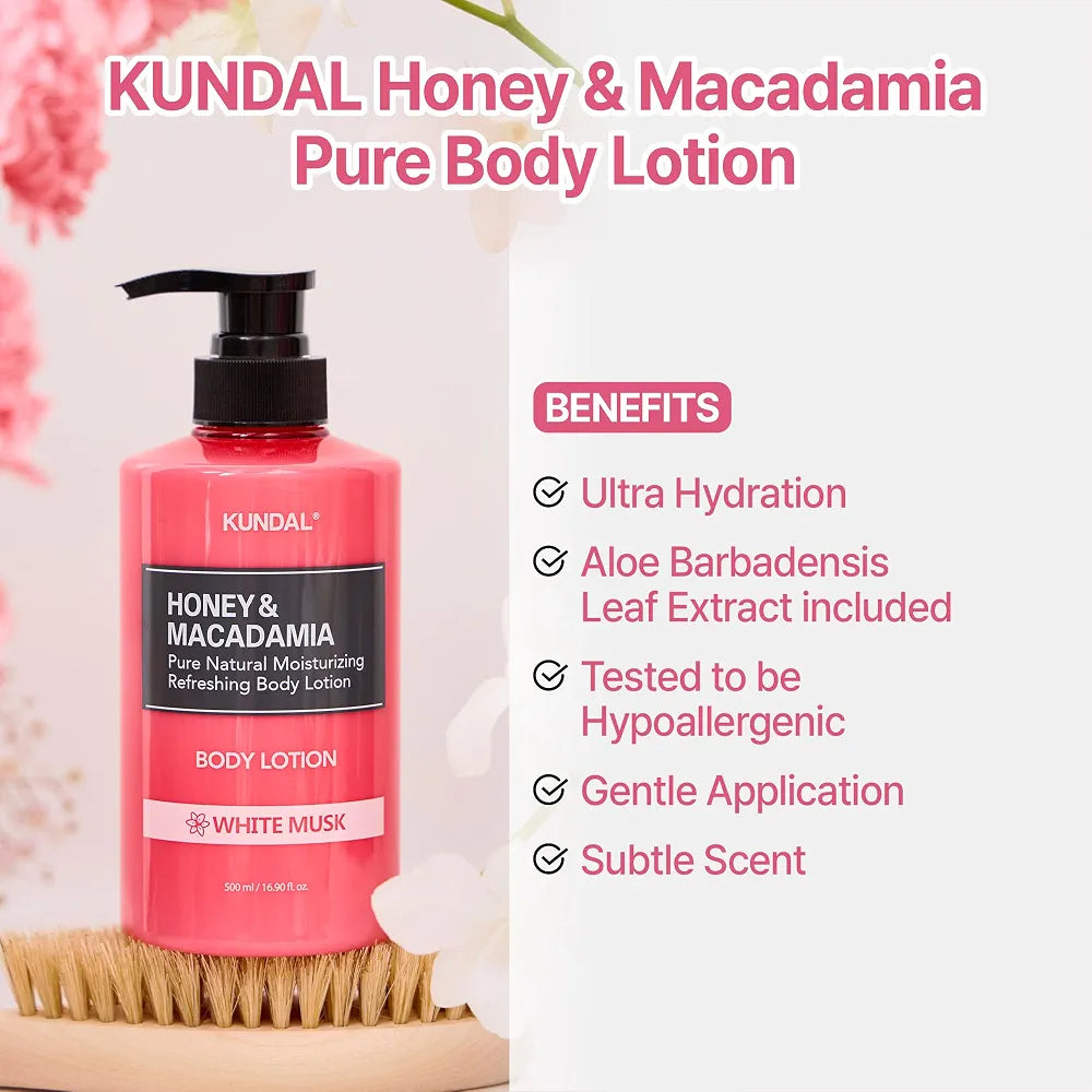 Honey & Macadamia Pure Body Lotion, Cherry Blossom 500ml
