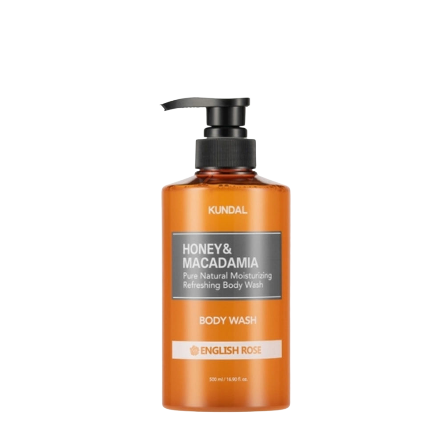 Honey & Macadamia Pure Body Wash, English Rose 500ml