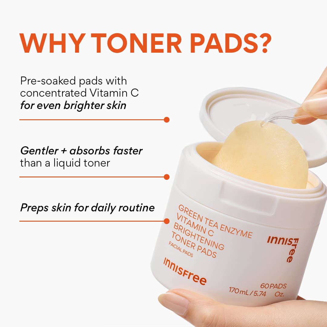 Green Tea Vitamin C Brightening Toner Pads 60pads