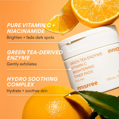 Green Tea Vitamin C Brightening Toner Pads 60pads