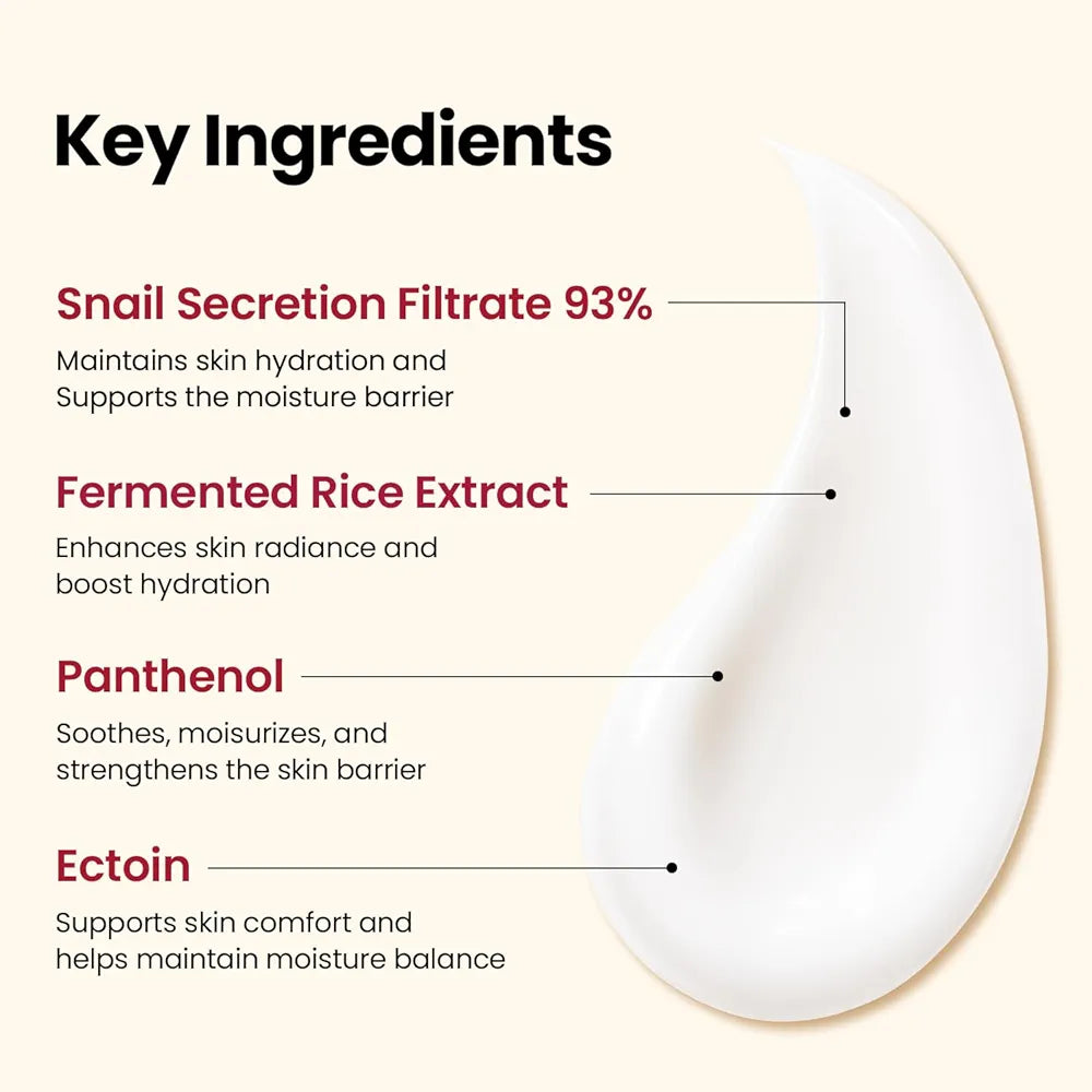 SEOUL 1988 Cream Snail Mucin 93% + Rice 100ml