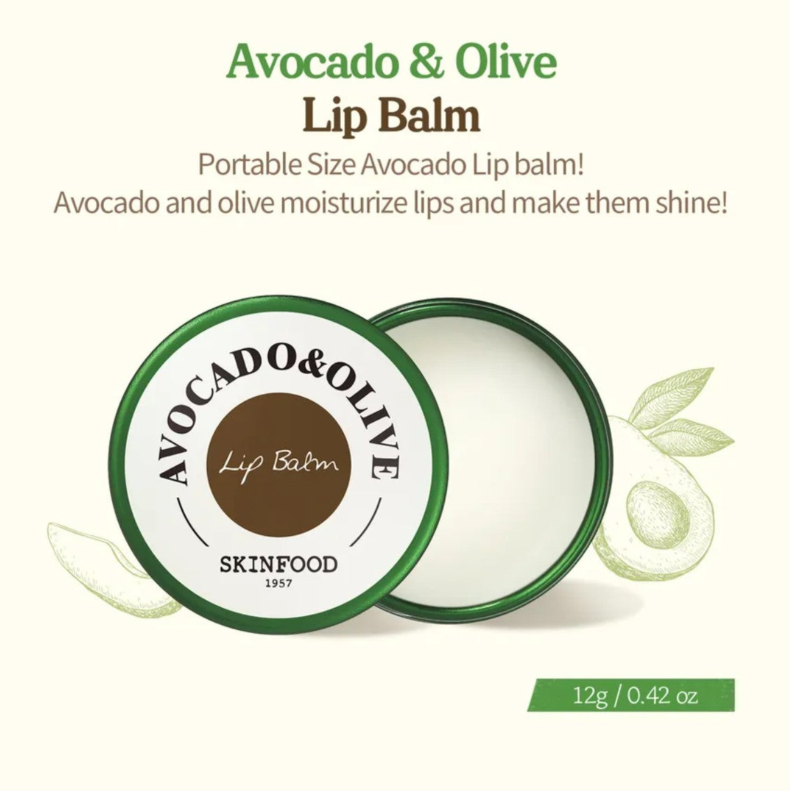 Avocado & Olive Lip Balm 12g
