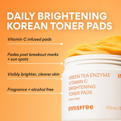 Green Tea Vitamin C Brightening Toner Pads 60pads