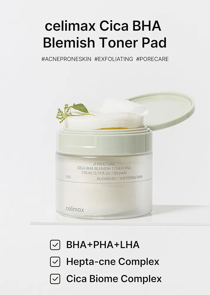 Ji Woo Gae Cica BHA Blemish Toner Pad 60pads